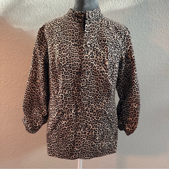Chico’s Leopard Print Button-Up Jacket – Chico Size 0 - Picture 2 of 8